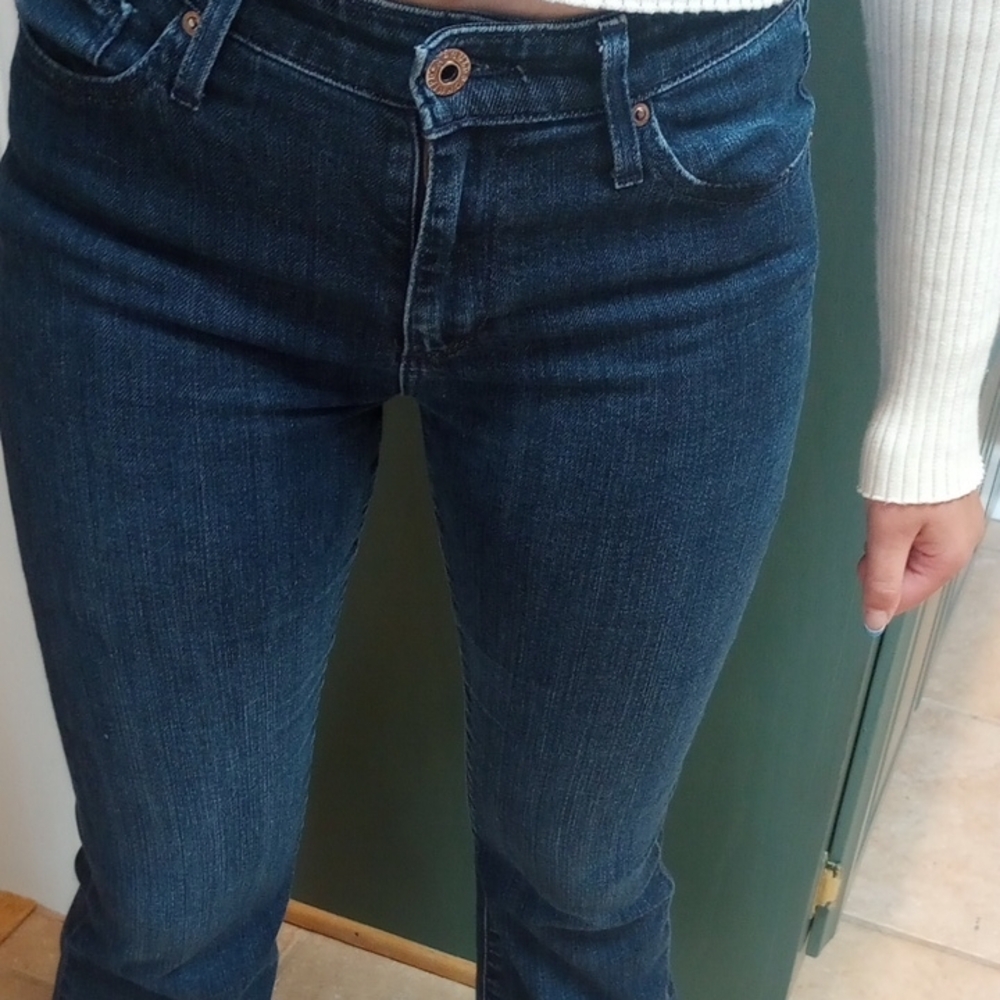 South Gate Dark Blue Flare Jeans for Women - Picture 2 of 10